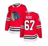 Adidas Chicago Blackhawks #67 Tanner Kero Authentic Red Fashion Gold NHL Jersey