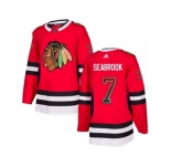 Adidas Chicago Blackhawks #7 Brent Seabrook Authentic Red Drift Fashion NHL Jersey
