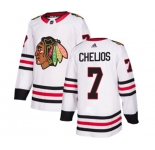 Adidas Chicago Blackhawks #7 Chris Chelios Authentic White Away NHL Jersey