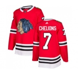 Adidas Chicago Blackhawks #7 Chris Chelios Premier Red Home NHL Jersey