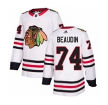 Adidas Chicago Blackhawks #74 Nicolas Beaudin Authentic White Away NHL Jersey