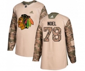Adidas Chicago Blackhawks #78 Nathan Noel Authentic Camo Veterans Day Practice NHL Jersey