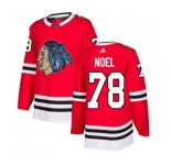 Adidas Chicago Blackhawks #78 Nathan Noel Authentic Red Fashion Gold NHL Jersey
