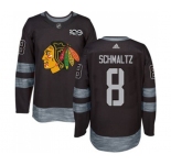 Adidas Chicago Blackhawks #8 Nick Schmaltz Authentic Black 1917-2017 100th Anniversary NHL Jersey