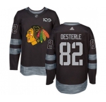 Adidas Chicago Blackhawks #82 Jordan Oesterle Authentic Black 1917-2017 100th Anniversary NHL Jersey
