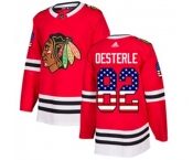 Adidas Chicago Blackhawks #82 Jordan Oesterle Authentic Red USA Flag Fashion NHL Jersey