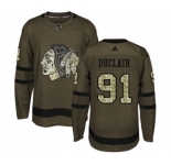 Adidas Chicago Blackhawks #91 Anthony Duclair Authentic Green Salute to Service NHL Jersey