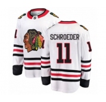 Chicago Blackhawks #11 Jordan Schroeder Authentic White Away Fanatics Branded Breakaway NHL Jersey