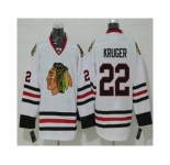 Chicago Blackhawks #22 Marcus Kruger Authentic Away White Premier Jersey[Kruger]