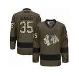 Chicago Blackhawks #35 Tony Esposito Green Salute to Service Stitched NHL Jersey
