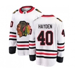 Chicago Blackhawks #40 John Hayden Fanatics Branded White Away Breakaway NHL Jersey