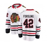 Chicago Blackhawks #42 Gustav Forsling Fanatics Branded White Away Breakaway NHL Jersey