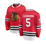 Chicago Blackhawks #5 Adam Clendening Authentic Red Home Fanatics Branded Breakaway NHL Jersey