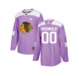 Men Adidas Chicago Blackhawks #00 Clark Griswold Purple Authentic Fights Cancer Stitched NHL Jersey