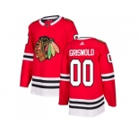 Men Adidas Chicago Blackhawks #00 Clark Griswold Red Home Authentic Stitched NHL Jersey