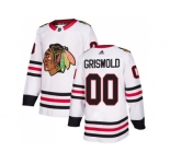 Men Adidas Chicago Blackhawks #00 Clark Griswold White Road Authentic Stitched NHL Jersey