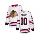 Men Adidas Chicago Blackhawks #10 Patrick Sharp White Road Authentic Stitched NHL Jersey