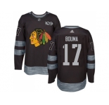Men Adidas Chicago Blackhawks #17 Lance Bouma Black 1917-2017 100th Anniversary Stitched NHL Jersey