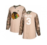 Men Adidas Chicago Blackhawks #3 Pierre Pilote Camo Authentic 2017 Veterans Day Stitched NHL Jersey