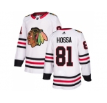 Men Adidas Chicago Blackhawks #81 Marian Hossa White Road Authentic Stitched NHL Jersey