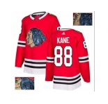 Men Adidas Chicago Blackhawks #88 Patrick Kane Red Home Authentic Fashion Gold Stitched NHL Jersey