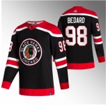 Men Chicago Blackhawks #98 Connor Bedard Black Stitched Hockey Jersey