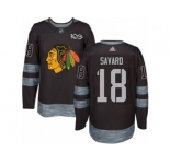 Men's Adidas Chicago Blackhawks #18 Denis Savard Authentic Black 1917-2017 100th Anniversary NHL Jersey