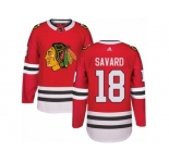 Men's Adidas Chicago Blackhawks #18 Denis Savard Authentic Red Home NHL Jersey