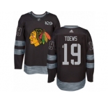 Men's Adidas Chicago Blackhawks #19 Jonathan Toews Authentic Black 1917-2017 100th Anniversary NHL Jersey