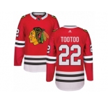 Men's Adidas Chicago Blackhawks #22 Jordin Tootoo Authentic Red Home NHL Jersey