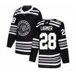 Men's Adidas Chicago Blackhawks #28 Steve Larmer Authentic Black 2019 Winter Classic NHL Jersey