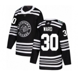 Men's Adidas Chicago Blackhawks #30 Cam Ward Authentic Black 2019 Winter Classic NHL Jersey