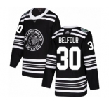 Men's Adidas Chicago Blackhawks #30 ED Belfour Authentic Black 2019 Winter Classic NHL Jersey
