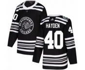 Men's Adidas Chicago Blackhawks #40 John Hayden Authentic Black 2019 Winter Classic NHL Jersey