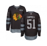 Men's Adidas Chicago Blackhawks #51 Brian Campbell Authentic Black 1917-2017 100th Anniversary NHL Jersey