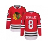 Men's Adidas Chicago Blackhawks #8 Nick Schmaltz Authentic Red Home NHL Jersey