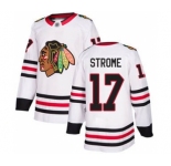 Men's Blackhawks #17 Dylan Strome White Road Stitched Hockey Jersey