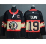 Men's Blackhawks #19 Jonathan Toews Black Throwback Authentic Stitched Hockey Jersey