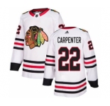 Men's Blackhawks #22 Ryan Carpenter White Road Authentic Stitched Hockey Jersey