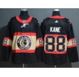 Men's Blackhawks #88 Patrick Kane Black Throwback Authentic Stitched Hockey Jersey