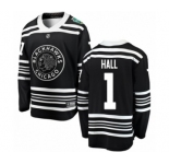 Men's Chicago Blackhawks #1 Glenn Hall Black 2019 Winter Classic Fanatics Branded Breakaway NHL Jersey