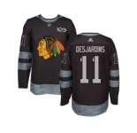 Men's Chicago Blackhawks #11 Andrew Desjardins Black 1917-2017 100th Anniversary Stitched NHL Jersey