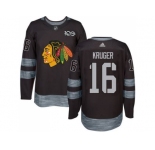 Men's Chicago Blackhawks #16 Marcus Kruger Black 1917-2017 100th Anniversary Stitched NHL Jersey