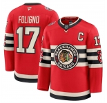 Men's Chicago Blackhawks #17 Nick Foligno Red 2024-25 Winter Classic Stitched Hockey Jersey