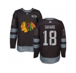 Men's Chicago Blackhawks #18 Denis Savard Black 1917-2017 100th Anniversary Stitched NHL Jersey