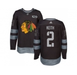 Men's Chicago Blackhawks #2 Duncan Keith Black 1917-2017 100th Anniversary Stitched NHL Jerse