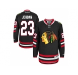 Men's Chicago Blackhawks #23 Michael Jordan Black 2014 Stadium Series Jersey
