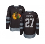 Men's Chicago Blackhawks #27 Jeremy Roenick Black 1917-2017 100th Anniversary Stitched NHL Jersey