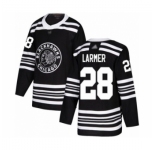 Men's Chicago Blackhawks #28 Steve Larmer Authentic Black Alternate Hockey Jersey
