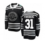 Men's Chicago Blackhawks #31 Anton Forsberg Black 2019 Winter Classic Fanatics Branded Breakaway NHL Jersey